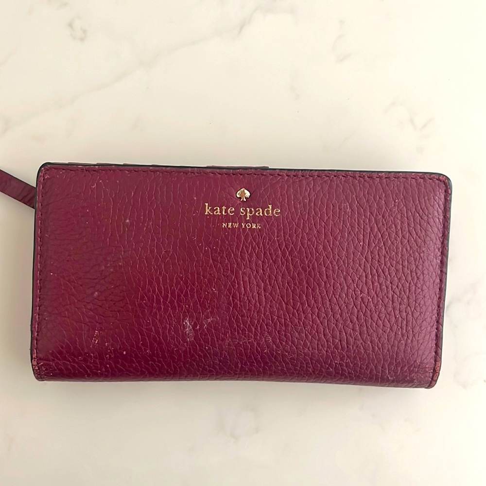 Preloved burgundy Kate spade wallet